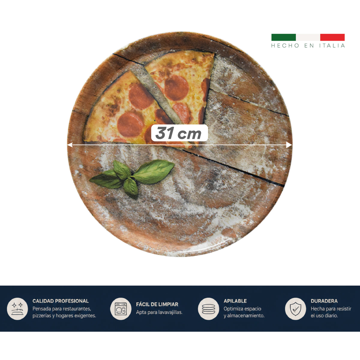 RUSTICA PLATO PARA PIZZA 31 cm