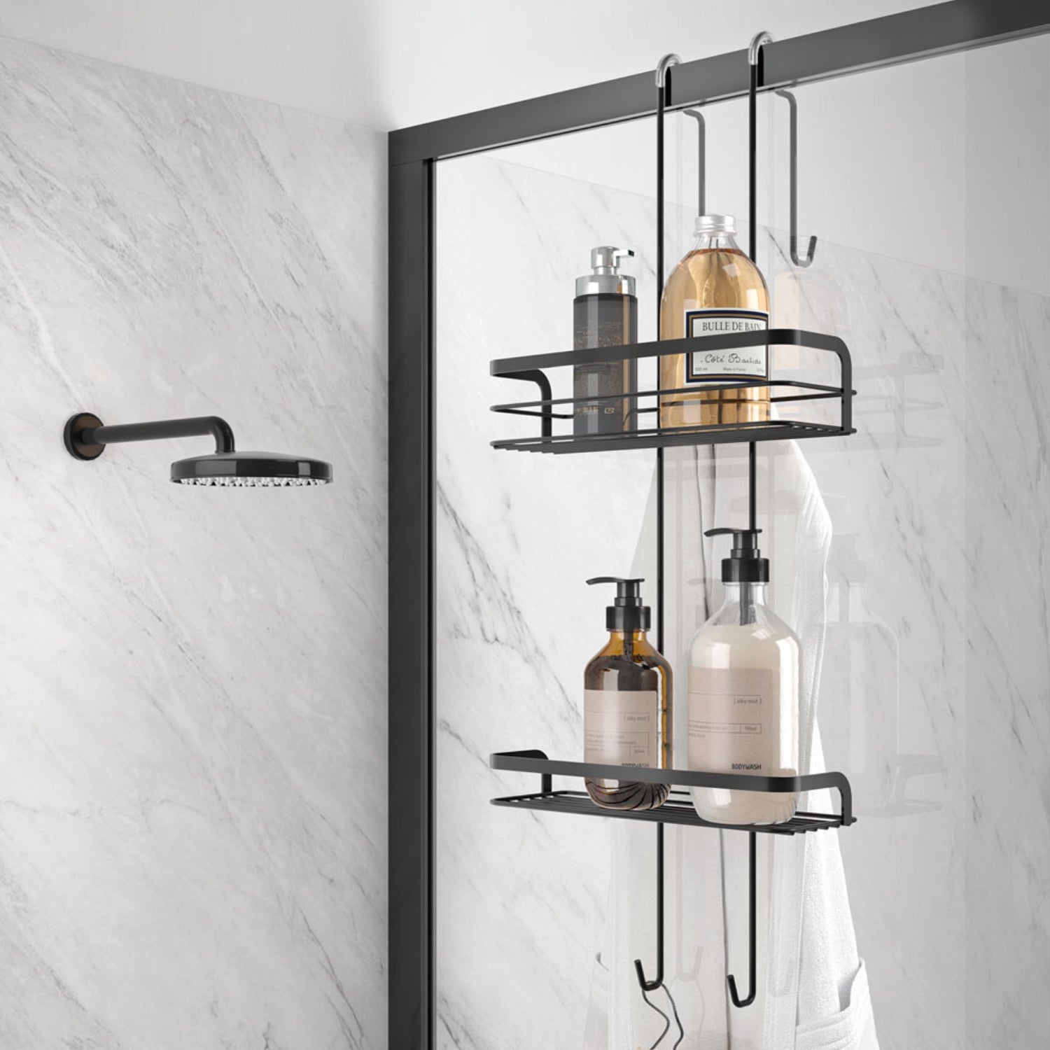 Organizador ducha 2 niveles Origin Lava Metaltex Italia. image 1