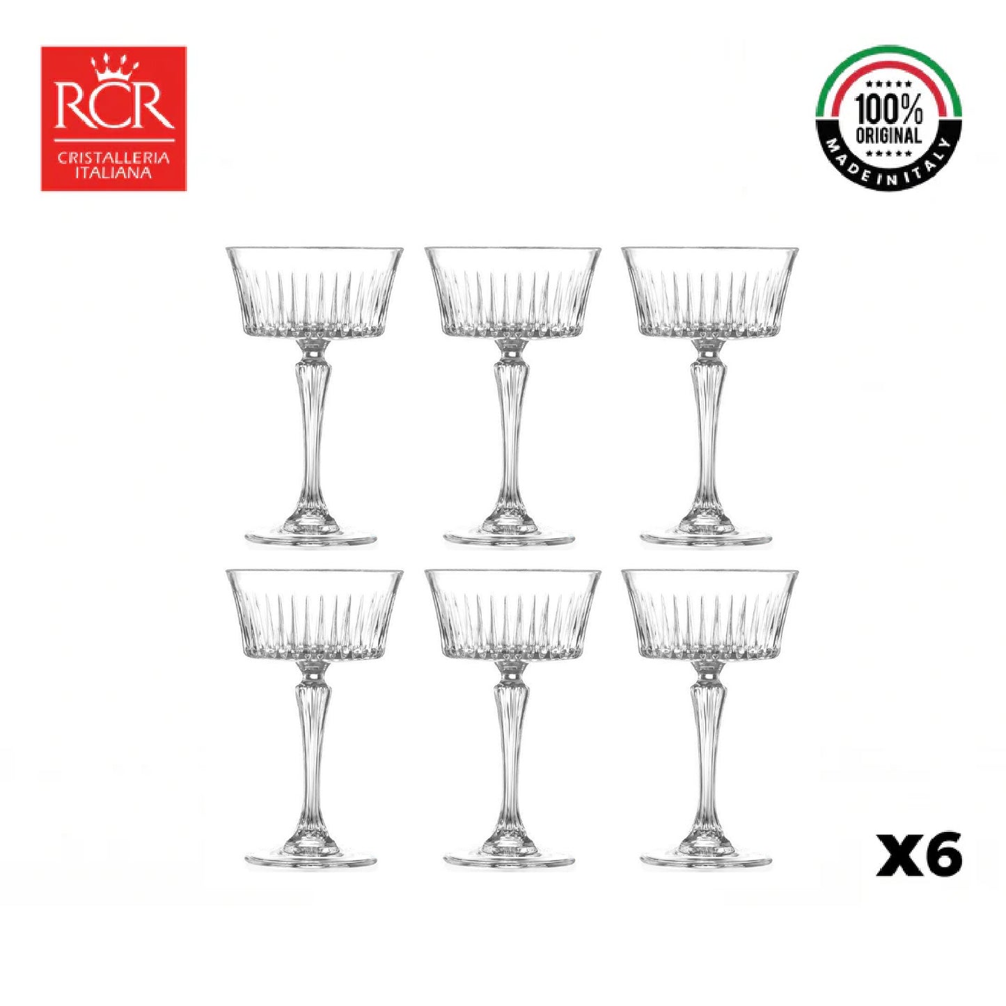 Copa Cristal Coupe Timeless by RCR Set x 6 Italia