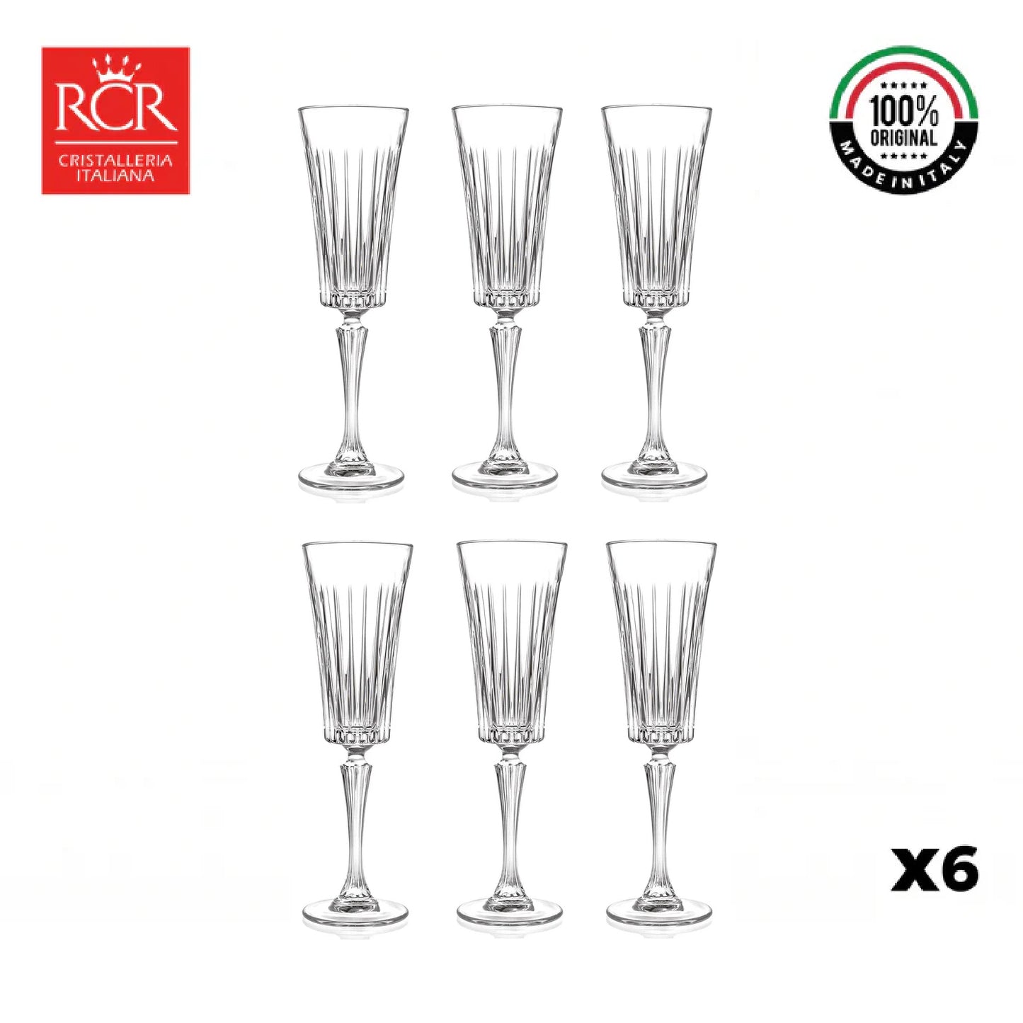 Copa Cristal Champaña Timeless, set x 6 RCR Cristal