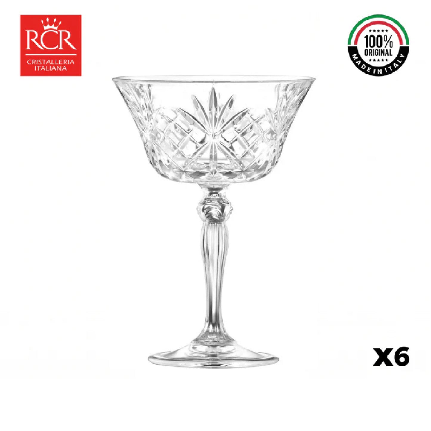 Copa Cristal  Melodia Champaña Coupe setx6 Rcr Italia.