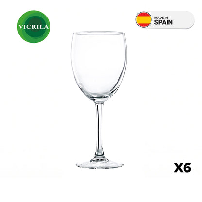 Copa Vino Vidrio templado Merlot 310cc set X6