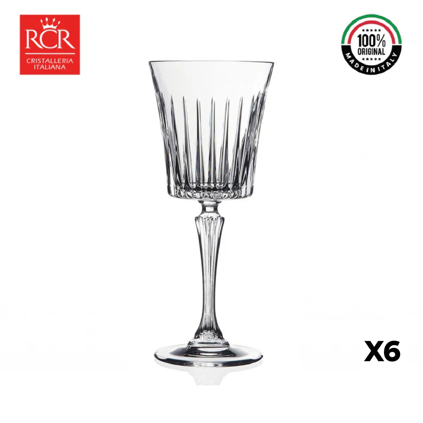 Copa Cristal Vino Blanco Timeless, set x 6 RCR Italia.
