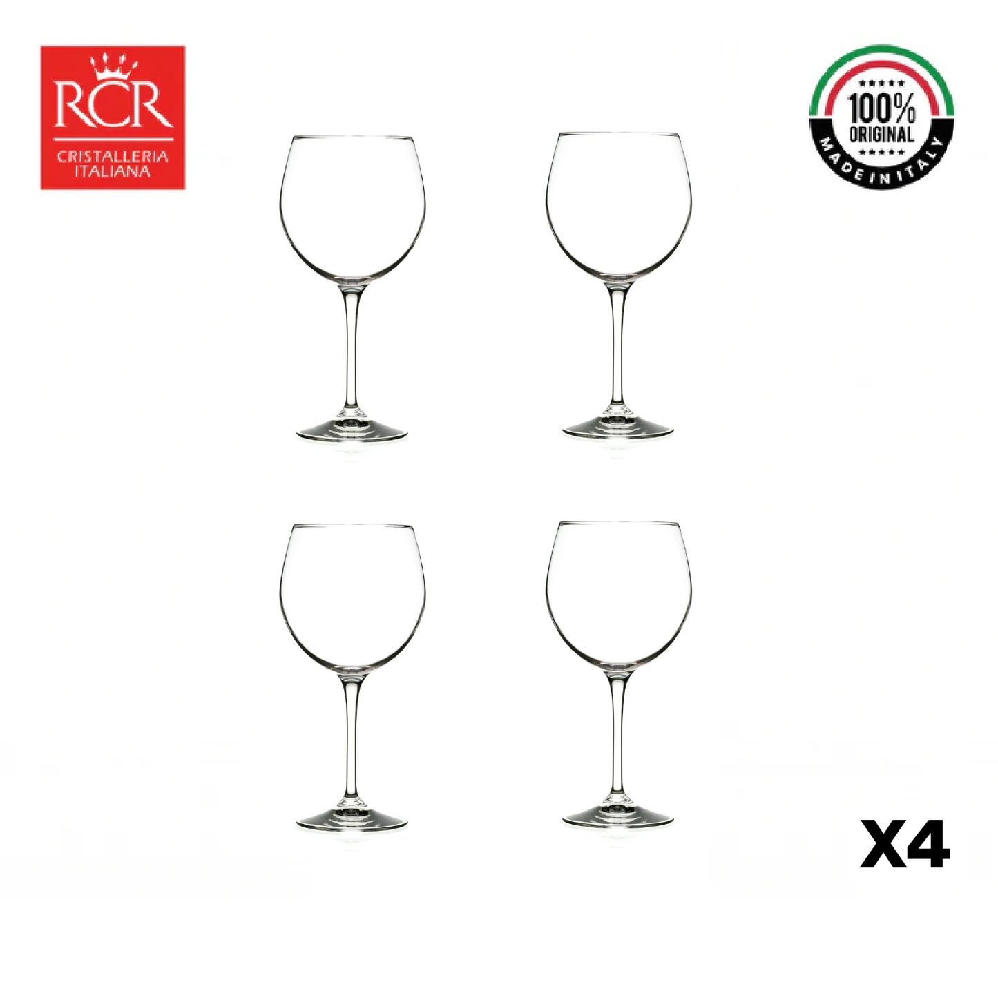 Copa Ginebra Invino 670 Cc Cristal Rcr Italia Set x 4