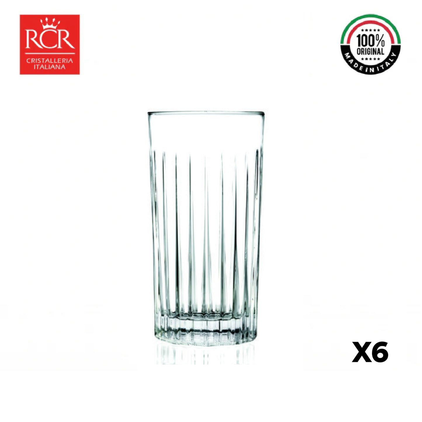 Vaso Cristal Timeless Largo 440 cc RCR Set X6