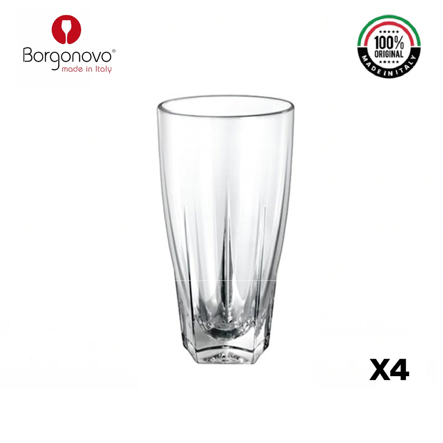 Vaso Camelot Largo 355cc Borgonovo Italia Set x 4
