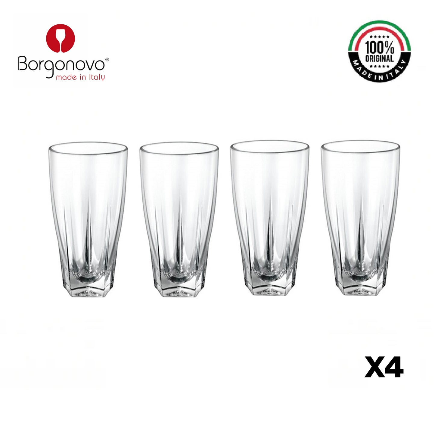 Vaso Camelot Largo 355cc Borgonovo Italia Set x 4