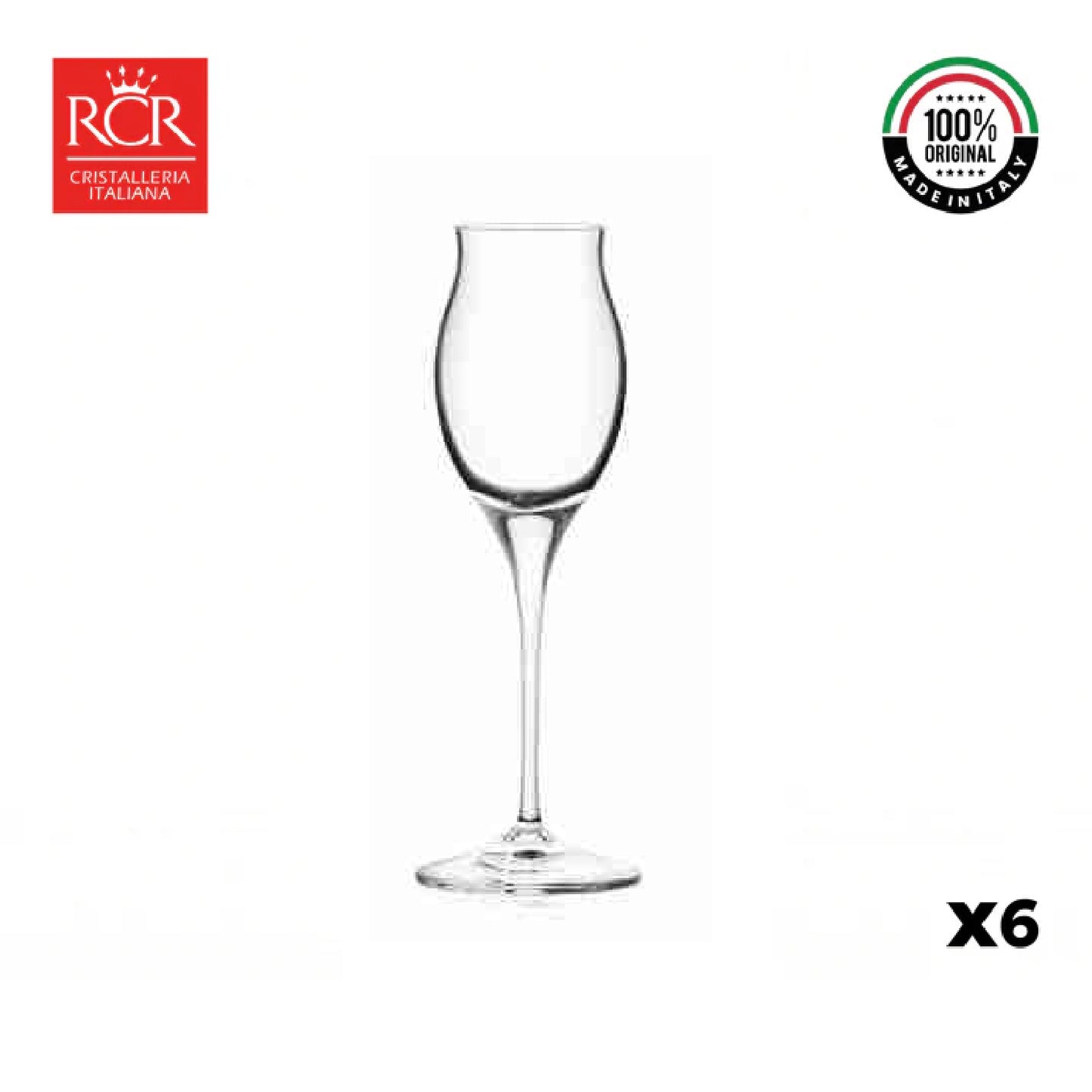 Copa Cristal Aperitivo Grappa Invino Set X6 Rcr Italia
