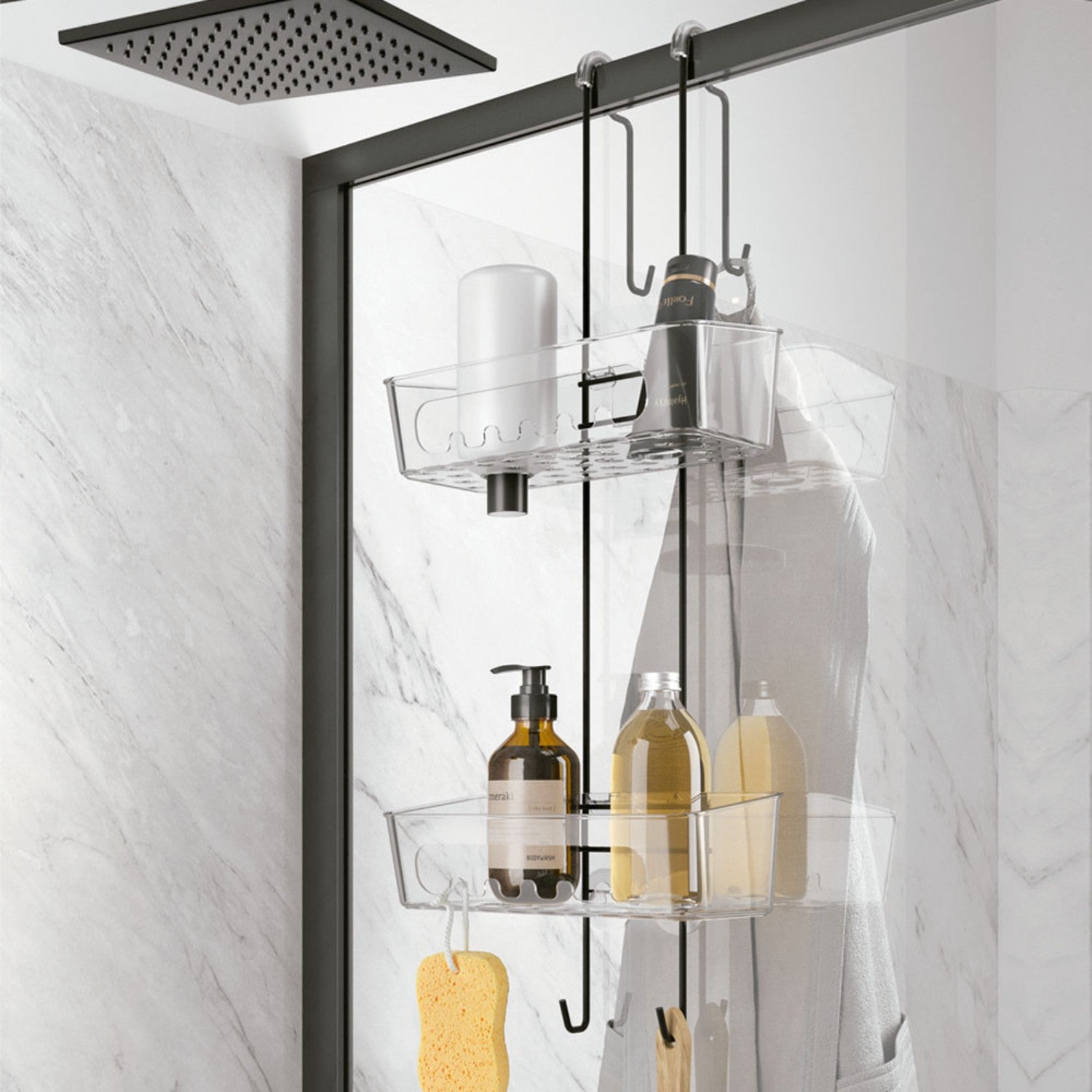 Organizador Ducha Doble Origin Metaltex Italia. image 1