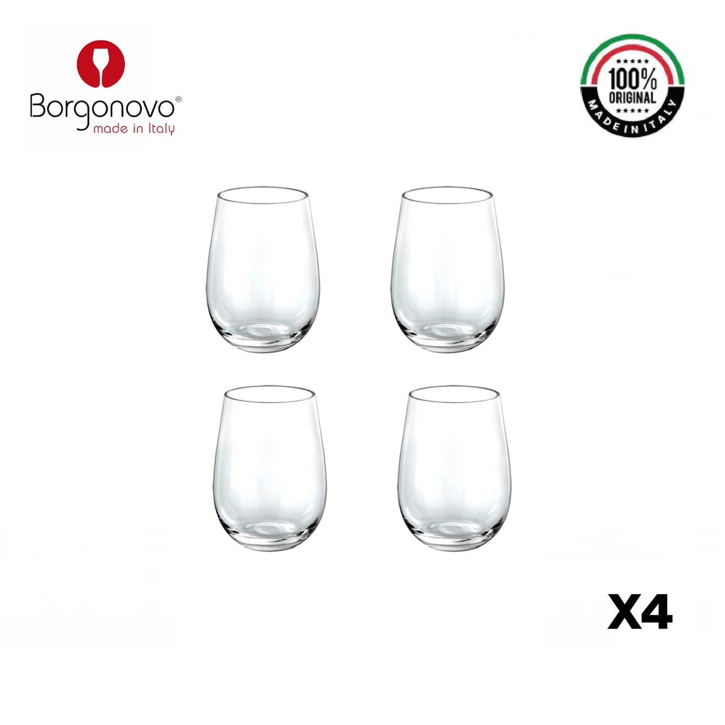 Vaso Ducale 265cc set X4