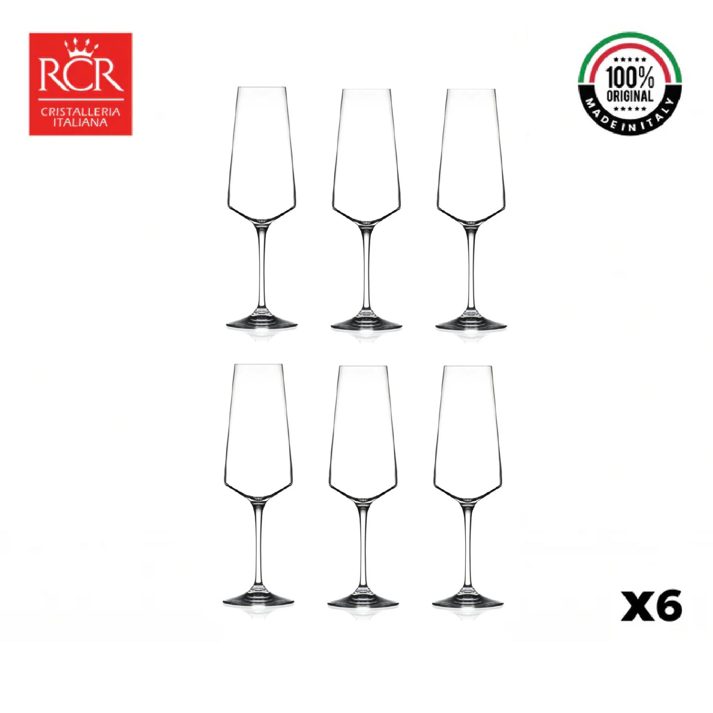 Copa Cristal Champaña Aria 360 cc set x 6 RCR Italia
