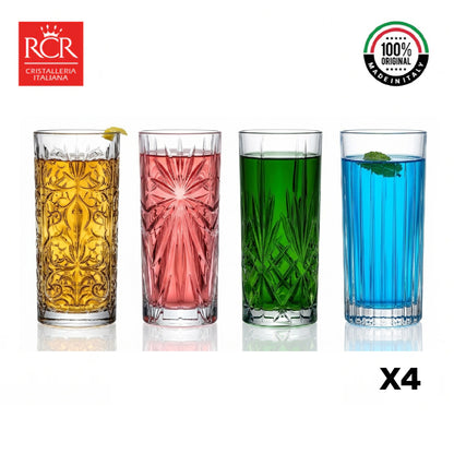 Vasos Cristal Largo Mixology set x 4 310cc RCR Italia