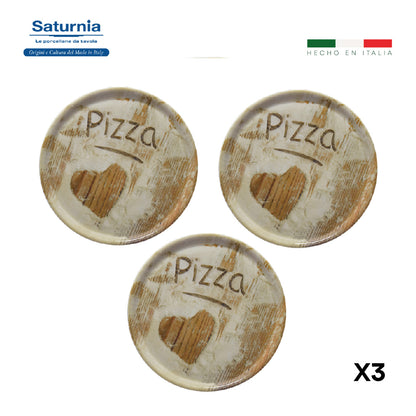 SET X3 PLATOS CORAZÓN PLATO PARA PIZZA 33 cm