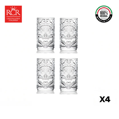 Vaso Cristal Largo Tiki Etruria set X4