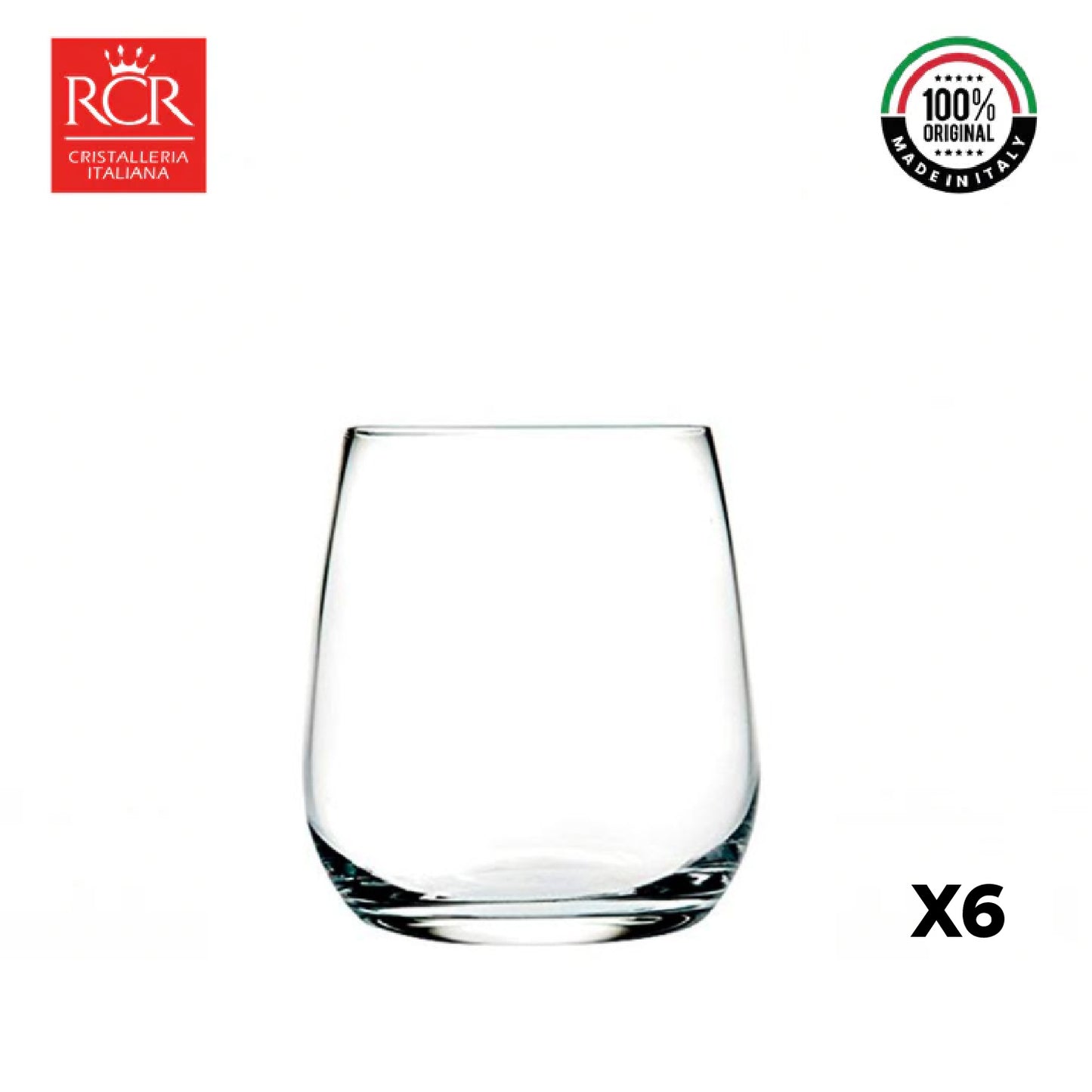 Vaso corto Invino set x 6 Cristal RCR