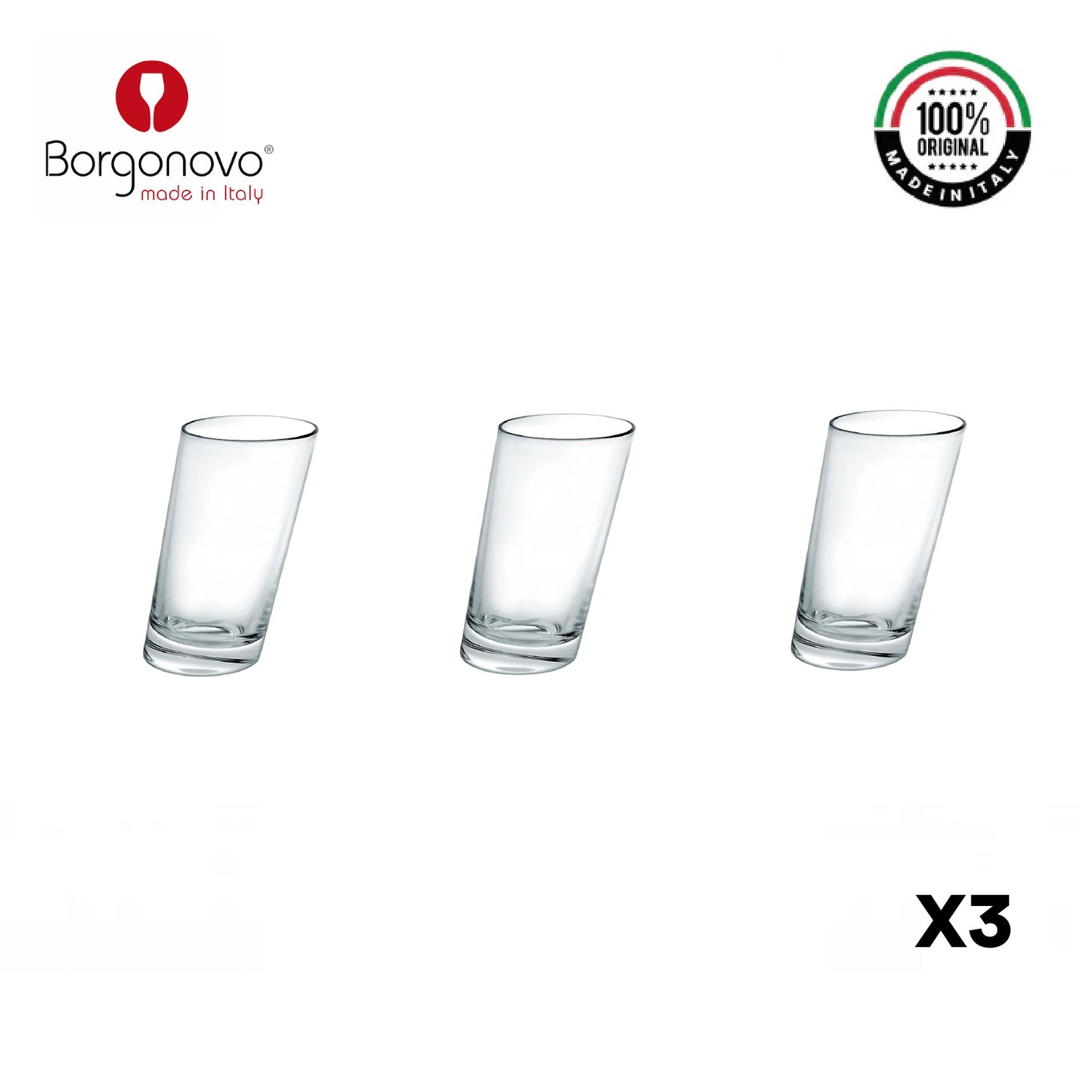 Vaso Pisa 320cc Set x 3 Italia