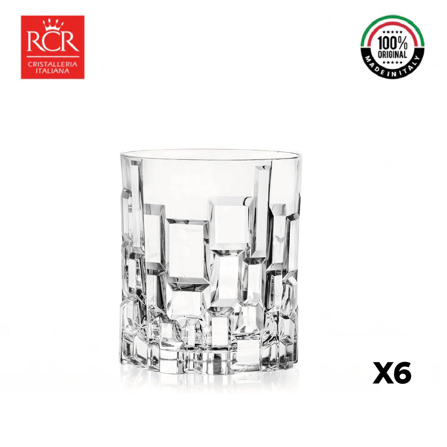 Vaso Cristal Corto Etna 330 cc Rcr Italia X6